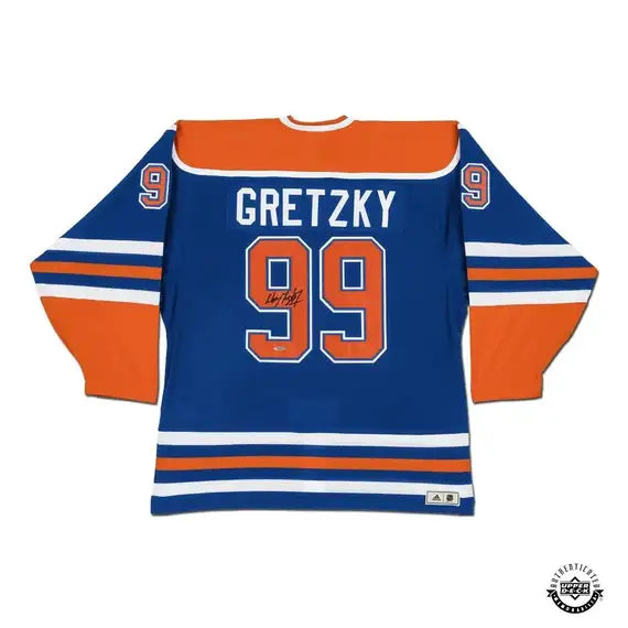Upper Deck Authenticated - Wayne Gretzky Autographed Edmonton Oilers “Heroes of Hockey” Blue Adidas Jersey